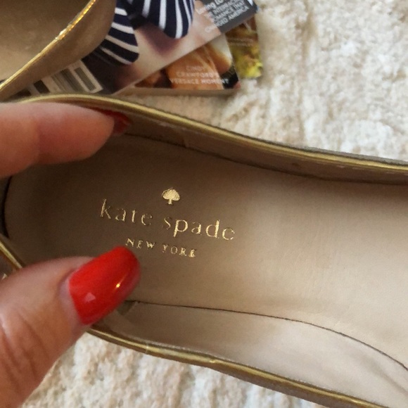 Kate Spade gold ballet flats - Picture 3 of 11
